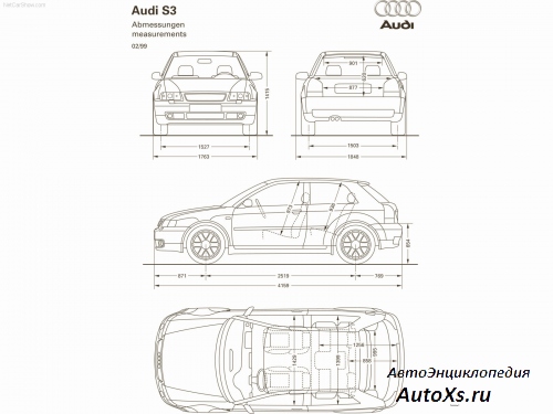 Audi S3 (1996 - 2000): фото размеры
